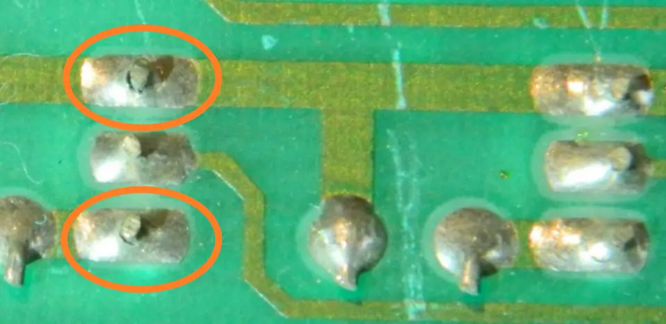 dry solder joints