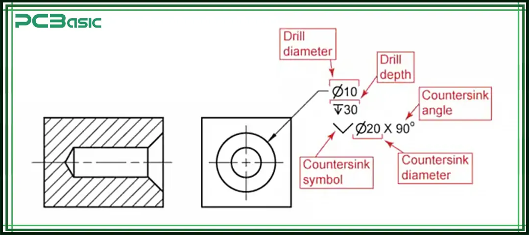 Countersink Symbol  Countersink Symbol