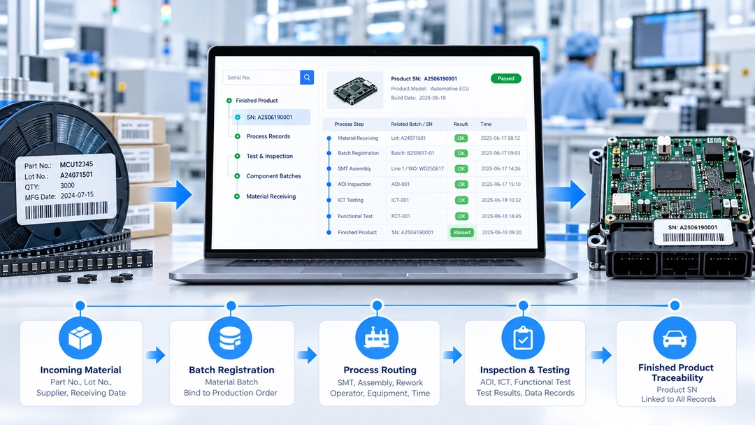 PCBA batch traceability
