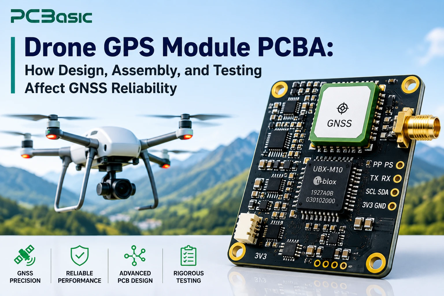 Drone GPS Module PCBA: How Design, Assembly, and Testing Affect GNSS Reliability
